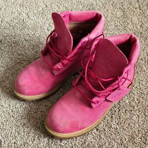 Pink Timberland Boots Women Size US 4